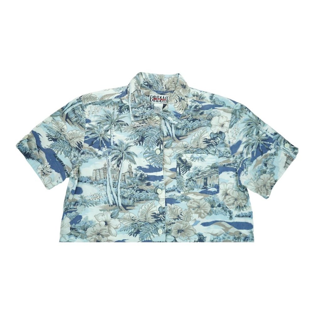 Vintage Bill Blass Jeans Designer Floral/Palms Shirt Button Up‎ Women's Small S - Picture 3 of 5